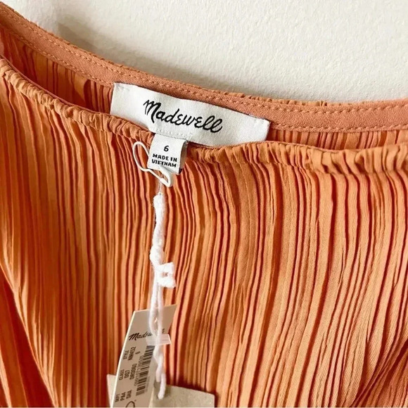 Madewell The Goldie Dress in Plissé Sunset Haze 6 NWT - Picture 6 of 11